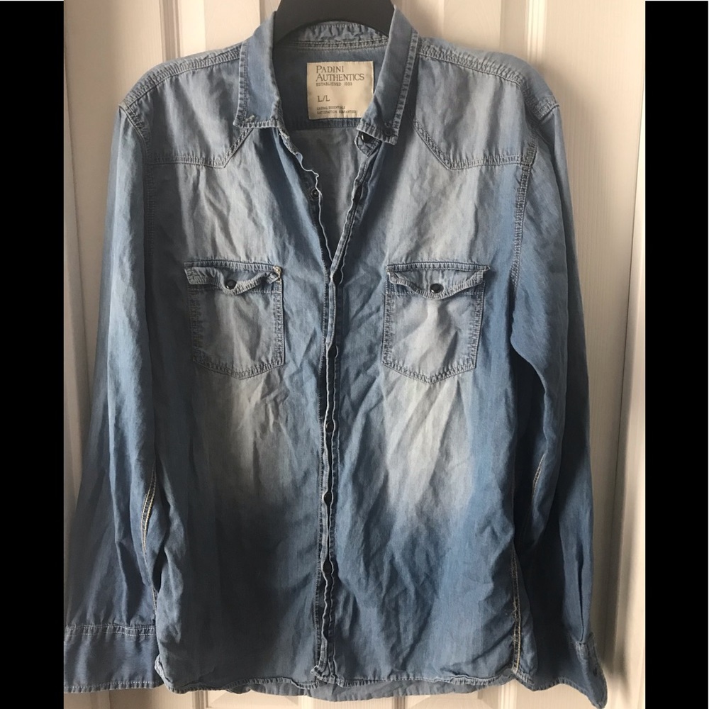 PADINI AUTHENTICS BLUE DENIM LIGHT WASH SZ LARGE